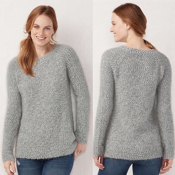 LC LAUREN CONRAD Sweater Boucle Fuzzy Cozy Ultra Soft Oversized Size XXL NWT - Picture 2 of 11